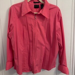 Pink Collared Zip-Up Shirt